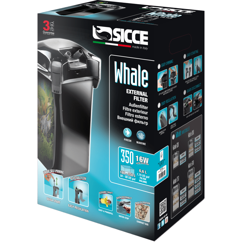 WHALE BLACK Filtre Externe - Chat - FutéWHALE BLACK Filtre ExterneFiltre externeSICCE
