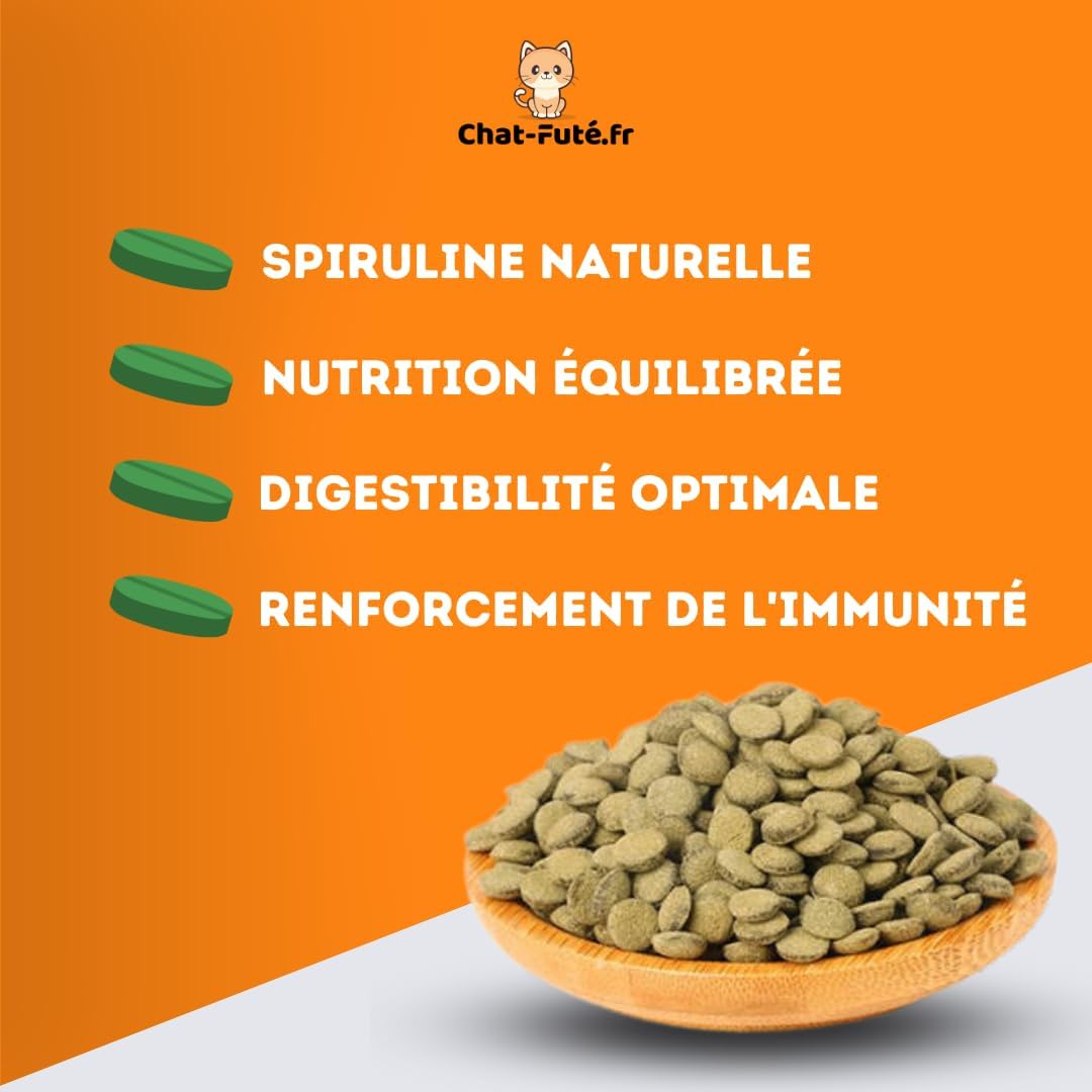 Nourriture à la Spiruline pour Crevettes et Poissons (80g) - Chat - FutéNourriture à la Spiruline pour Crevettes et Poissons (80g)Nourriture poissonChat - Futé