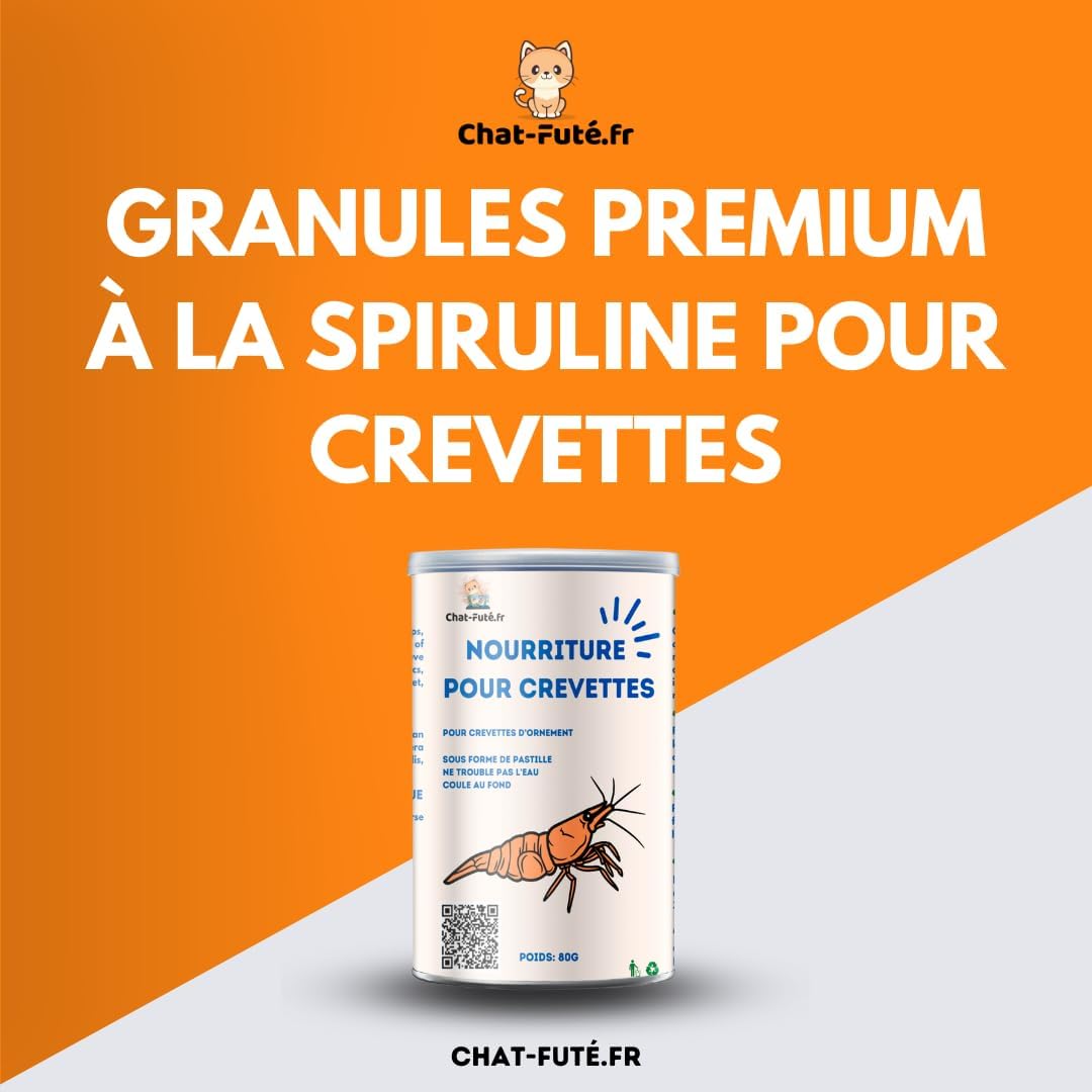 Nourriture à la Spiruline pour Crevettes et Poissons (80g) - Chat - FutéNourriture à la Spiruline pour Crevettes et Poissons (80g)Nourriture poissonChat - Futé