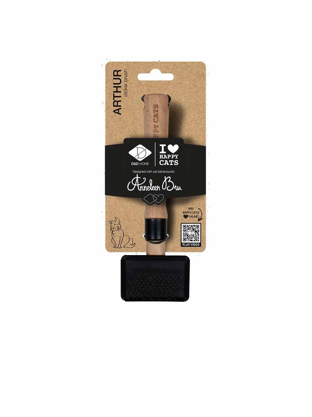 ARTHUR – Brosse lisse pour chat – Couleur bois - Chat - FutéARTHUR – Brosse lisse pour chat – Couleur boisD&D Home