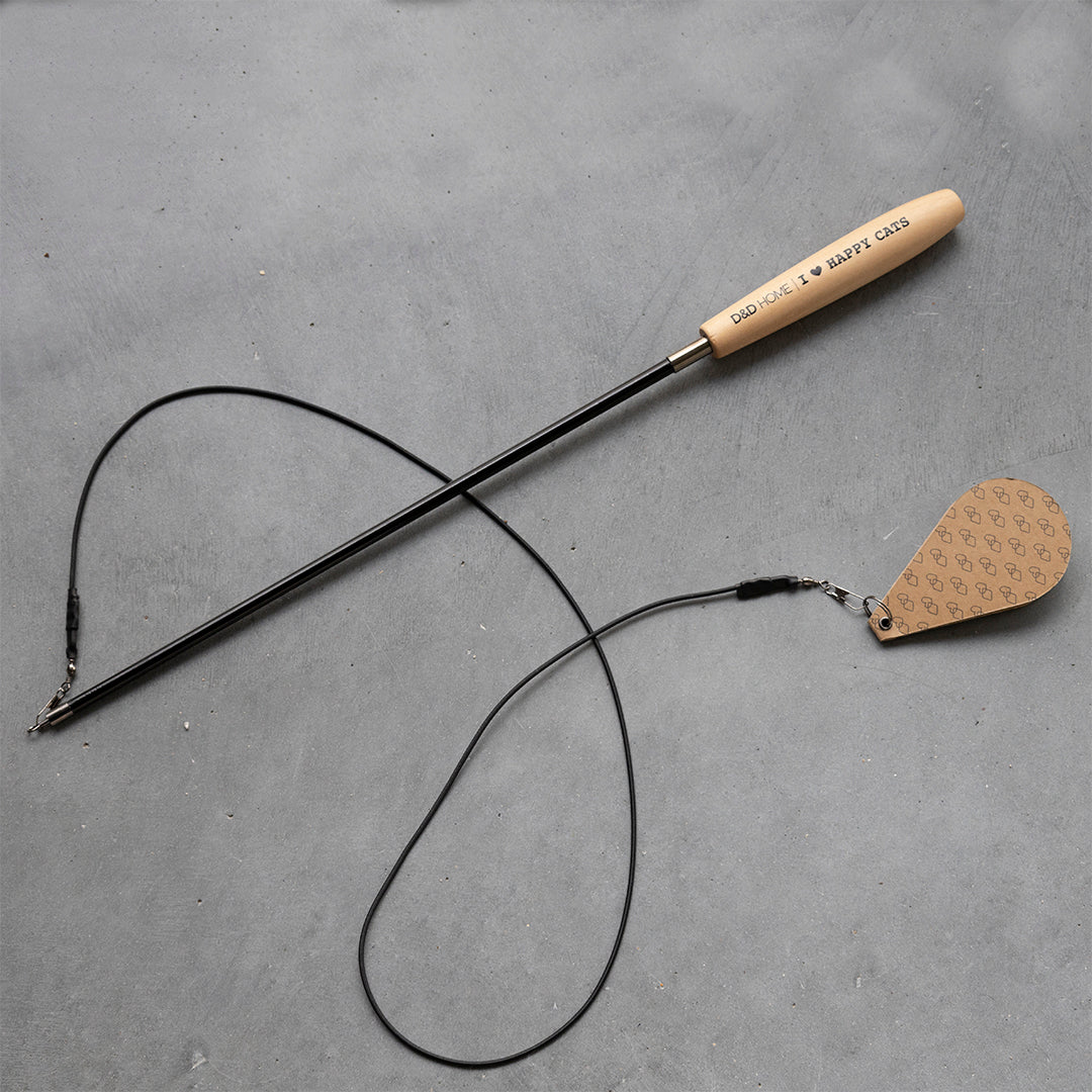 CONNOR - Canne à pêche télescopique - 3 proies Crème/noir - Chat - FutéCONNOR - Canne à pêche télescopique - 3 proies Crème/noirD&D Home