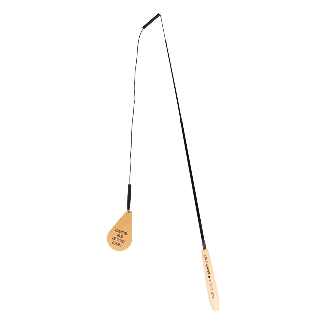 CONNOR - Canne à pêche télescopique - 3 proies Crème/noir - Chat - FutéCONNOR - Canne à pêche télescopique - 3 proies Crème/noirD&D Home